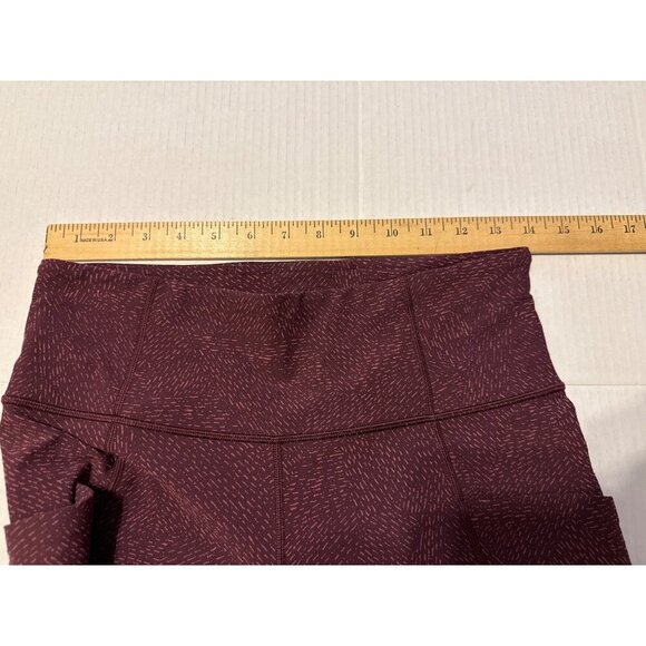 ATHLETA Heather RED Salutation Stash Pocket SoftLux Gym Yoga Leggings M - Picture 10 of 16